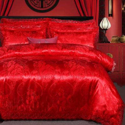 91家纺网 家纺一手货源 找家纺 （总）韩秀家纺 13372全棉纯棉蕾丝贡缎提花四件套