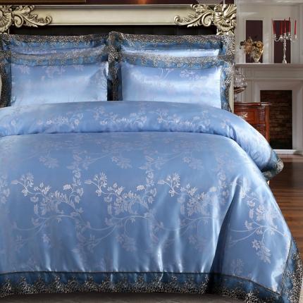 91家纺网 家纺一手货源 找家纺 （总）韩秀家纺 13372全棉纯棉蕾丝贡缎提花四件套