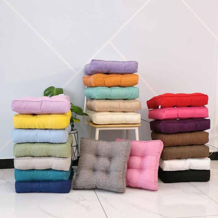 91家纺网 家纺一手货源 找家纺 （总）李帅家居多彩加厚立体滚边亚麻坐垫禅修跪拜垫太师椅子垫蒲团垫