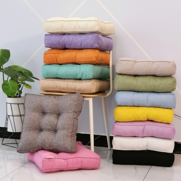 91家纺网 家纺一手货源 找家纺 （总）李帅家居多彩加厚立体滚边亚麻坐垫禅修跪拜垫太师椅子垫蒲团垫