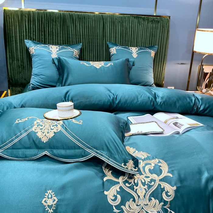 91家纺网 家纺一手货源 找家纺 （总）宅家居60支贡缎真臻品丝B版纯棉刺绣卡瑞娜四件套实拍