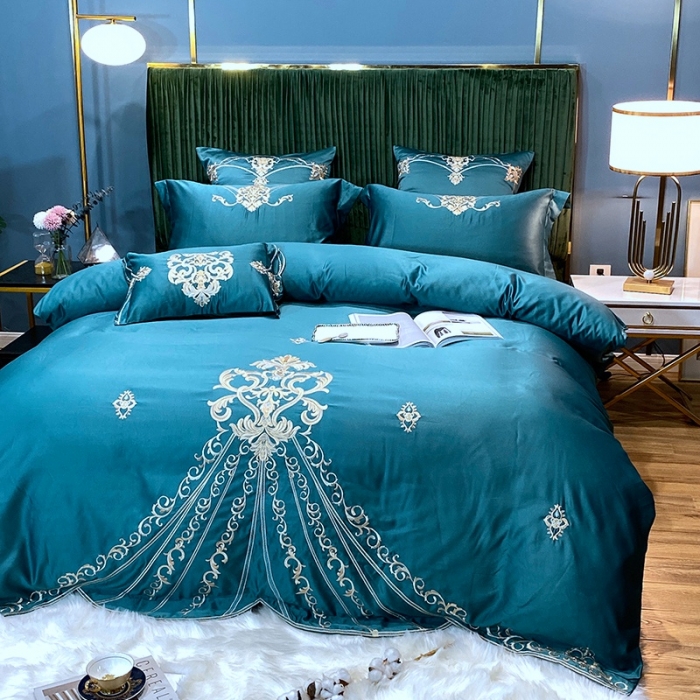 91家纺网 家纺一手货源 找家纺 （总）宅家居60支贡缎真臻品丝B版纯棉刺绣卡瑞娜四件套实拍