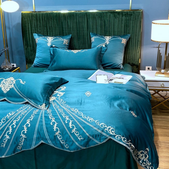 91家纺网 家纺一手货源 找家纺 （总）宅家居60支贡缎真臻品丝B版纯棉刺绣卡瑞娜四件套实拍