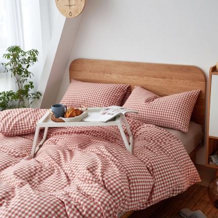 全棉色织水洗棉纯棉四件套床上用品学生三件套宿舍床单被套床笠款