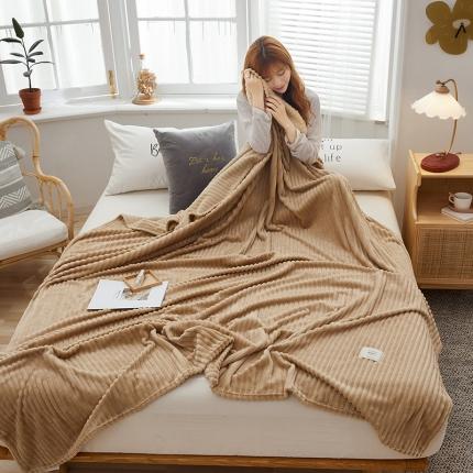 羋多 2023新款魔法绒毛毯宝宝绒牛奶绒毯子 卡其驼