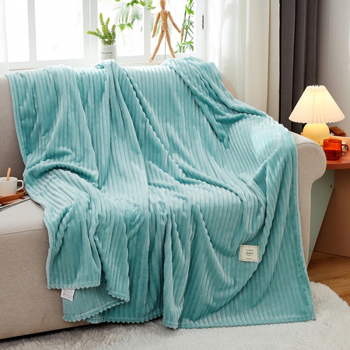 91家纺网 家纺一手货源 找家纺 羋多 2023新款魔法绒毛毯宝宝绒牛奶绒毯子 繁星绿