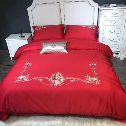 91家纺网 家纺一手货源 找家纺 （总）玖玖爱 2020新款60贡缎绣花四件套