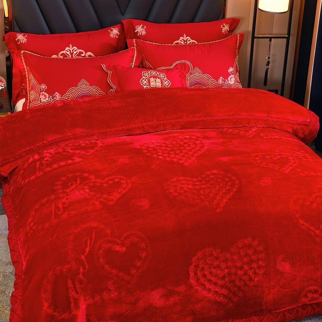 91家纺网 家纺一手货源 找家纺 （总）新款婚庆绣花毯