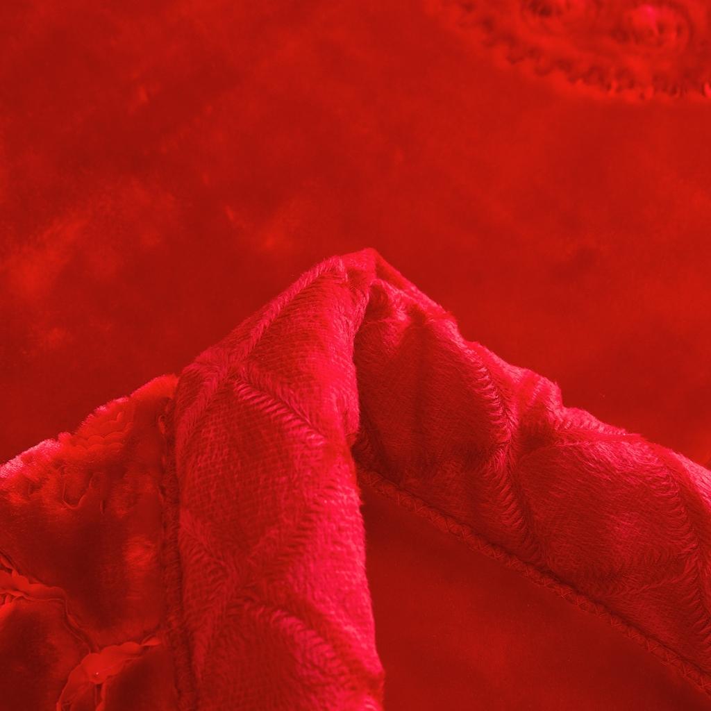 91家纺网 家纺一手货源 找家纺 新款婚庆绣花毯 616大红-大双喜/9斤