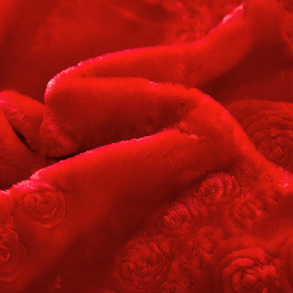 91家纺网 家纺一手货源 找家纺 新款婚庆绣花毯 616大红-大双喜/9斤