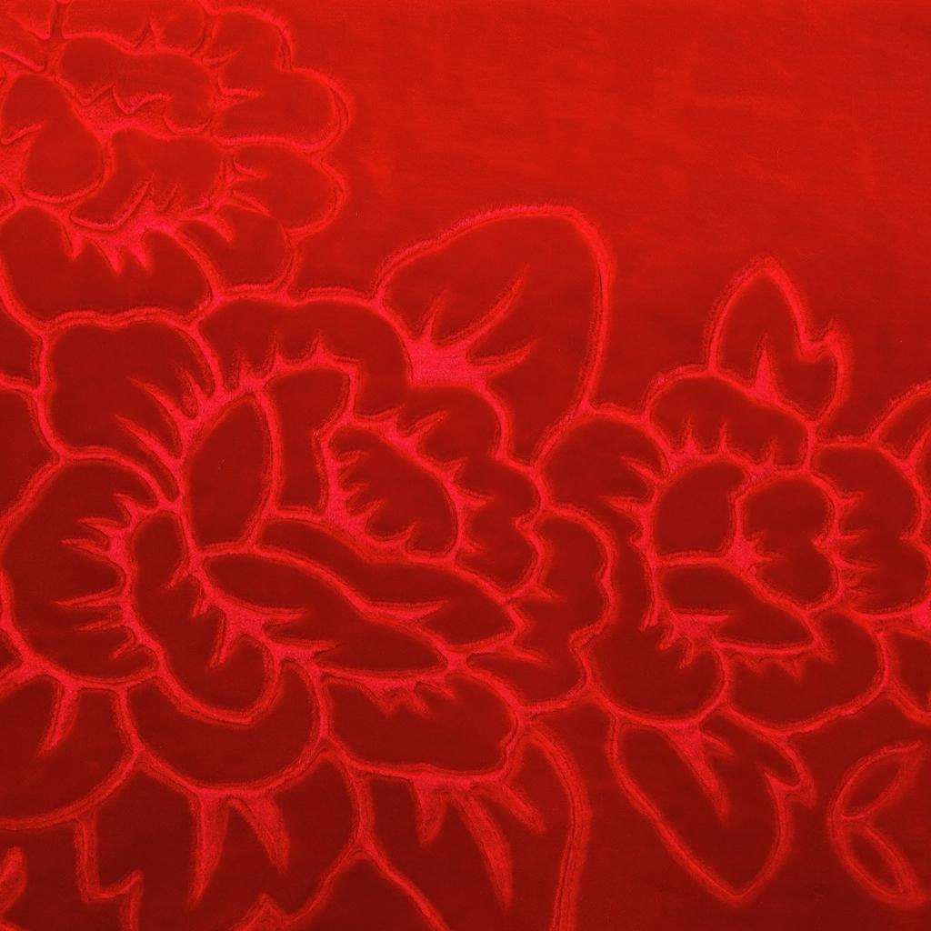 91家纺网 家纺一手货源 找家纺 新款婚庆绣花毯618工艺毯大红-双喜/9斤