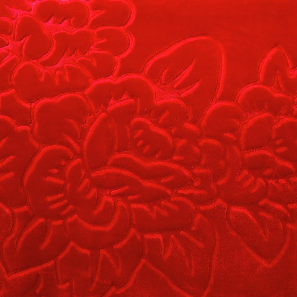 91家纺网 家纺一手货源 找家纺 新款婚庆绣花毯619工艺毯大红-龙凤/9斤