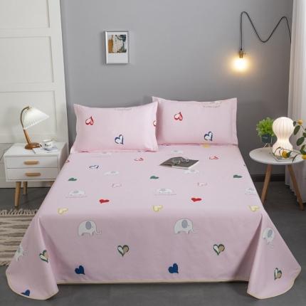 91家纺网 家纺一手货源 找家纺 润淳 2025新款棉麻老粗布全棉床单三件套 小象艾丽