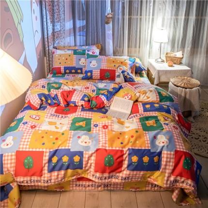 91家纺网 家纺一手货源 找家纺 （总）感遇家纺 2020新款全棉小清新卡通四件套新花色