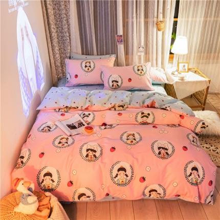 91家纺网 家纺一手货源 找家纺 （总）感遇家纺 2020新款全棉小清新卡通四件套新花色