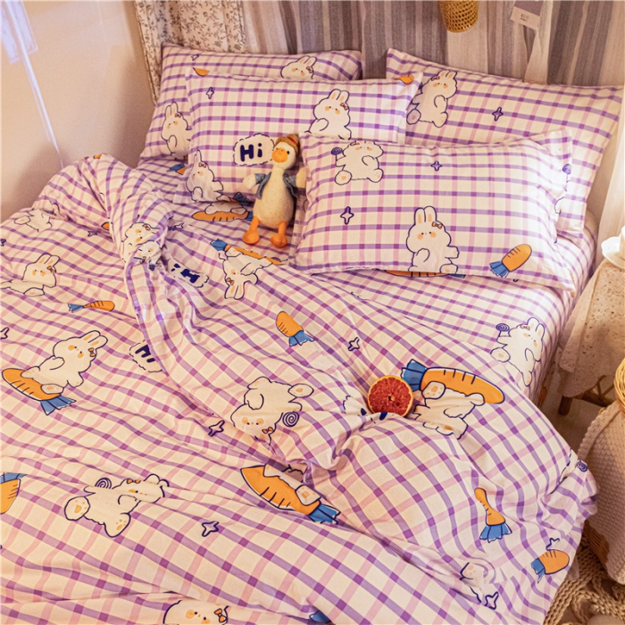 91家纺网 家纺一手货源 找家纺 （总）感遇家纺 2020新款全棉小清新卡通四件套新花色