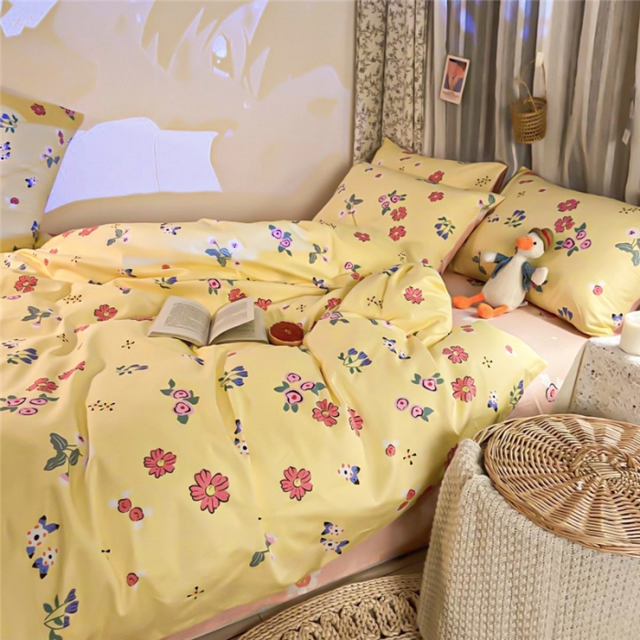 91家纺网 家纺一手货源 找家纺 感遇家纺 2020新款全棉小清新卡通四件套新花色 秘密花园