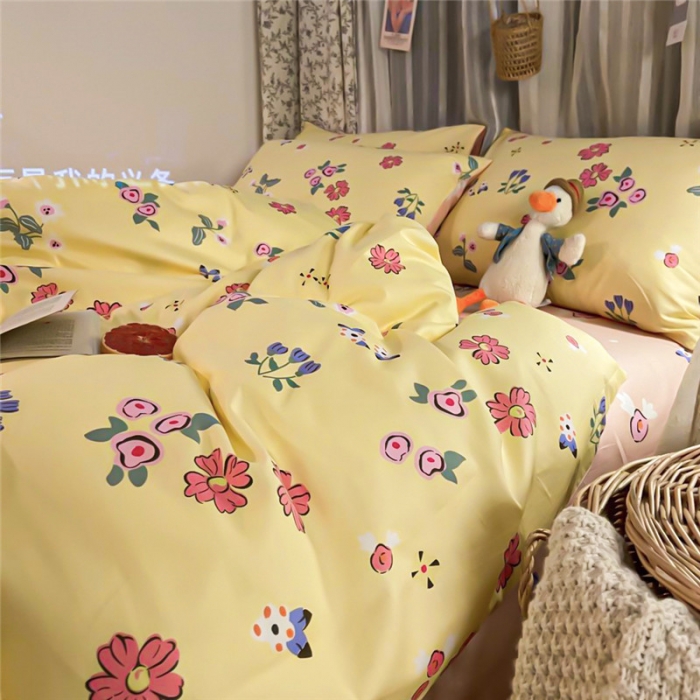 91家纺网 家纺一手货源 找家纺 感遇家纺 2020新款全棉小清新卡通四件套新花色 秘密花园