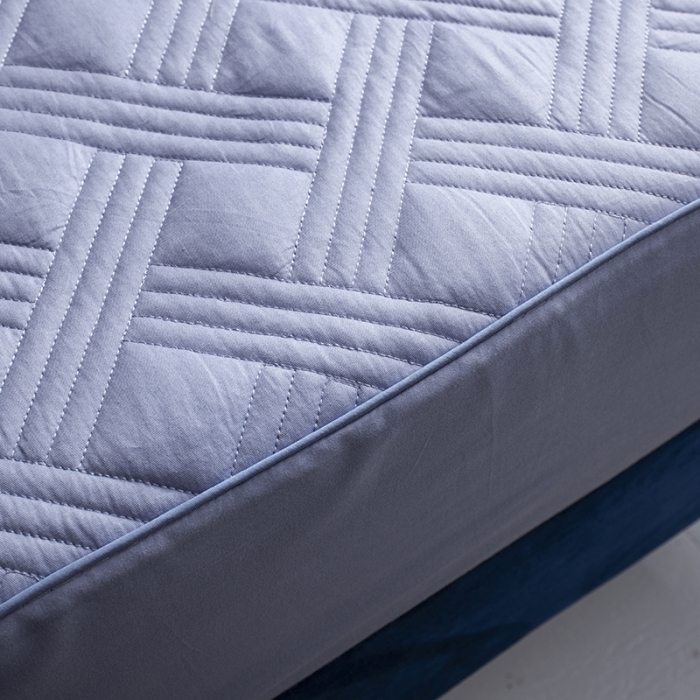 91家纺网 家纺一手货源 找家纺 小米笠 2020新款全棉夹棉床笠 灰紫色