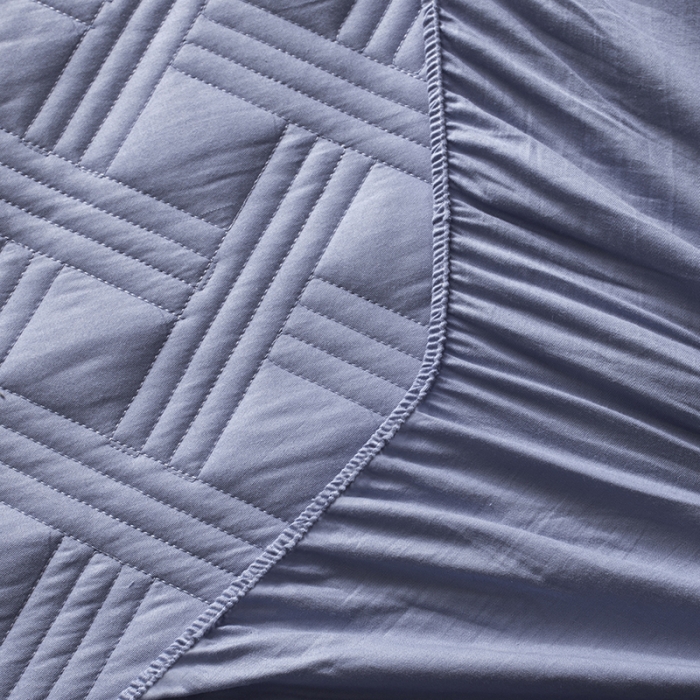 91家纺网 家纺一手货源 找家纺 小米笠 2020新款全棉夹棉床笠 灰紫色