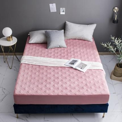 小米笠 2020新款全棉夹棉床笠 靓粉色