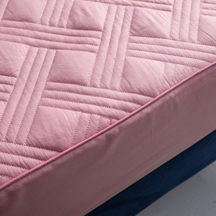 91家纺网 家纺一手货源 找家纺 小米笠 2020新款全棉夹棉床笠 靓粉色