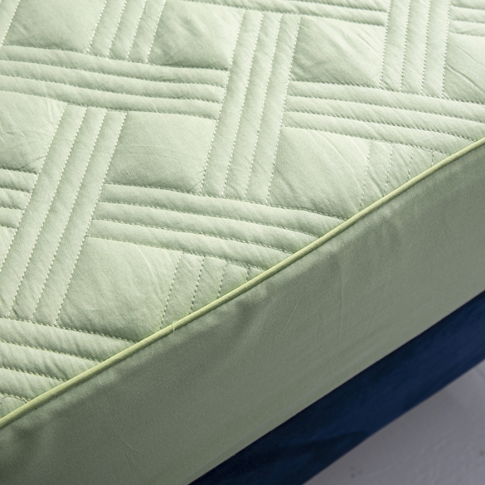 91家纺网 家纺一手货源 找家纺 小米笠 2020新款全棉夹棉床笠 抹茶绿