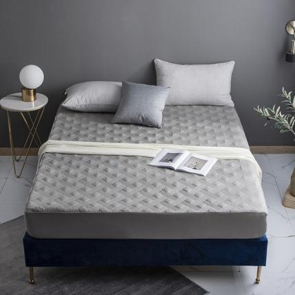 小米笠 2020新款全棉夹棉床笠 银灰色