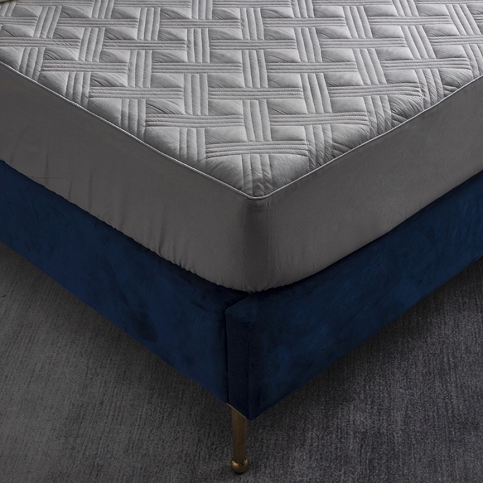 91家纺网 家纺一手货源 找家纺 小米笠 2020新款全棉夹棉床笠 银灰色