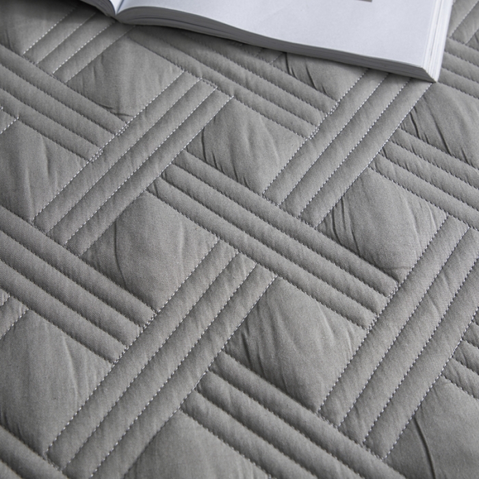 91家纺网 家纺一手货源 找家纺 小米笠 2020新款全棉夹棉床笠 银灰色