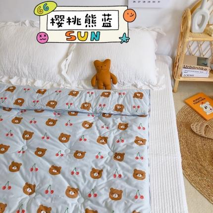 91家纺网 家纺一手货源 找家纺 星期八 2020新款婴儿裸睡级春秋冬被 樱桃熊蓝