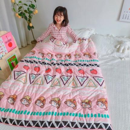 星期八 2020新款婴儿裸睡级春秋冬被 草莓女孩