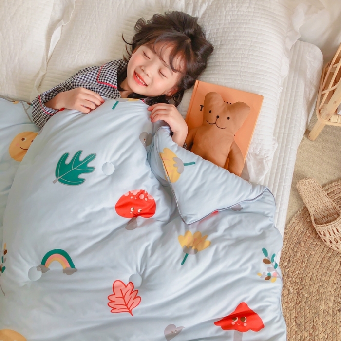 91家纺网 家纺一手货源 找家纺 星期八 2020新款婴儿裸睡级春秋冬被 小蘑菇