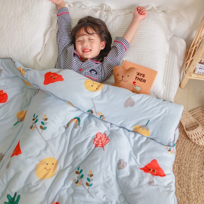 91家纺网 家纺一手货源 找家纺 星期八 2020新款婴儿裸睡级春秋冬被 小蘑菇