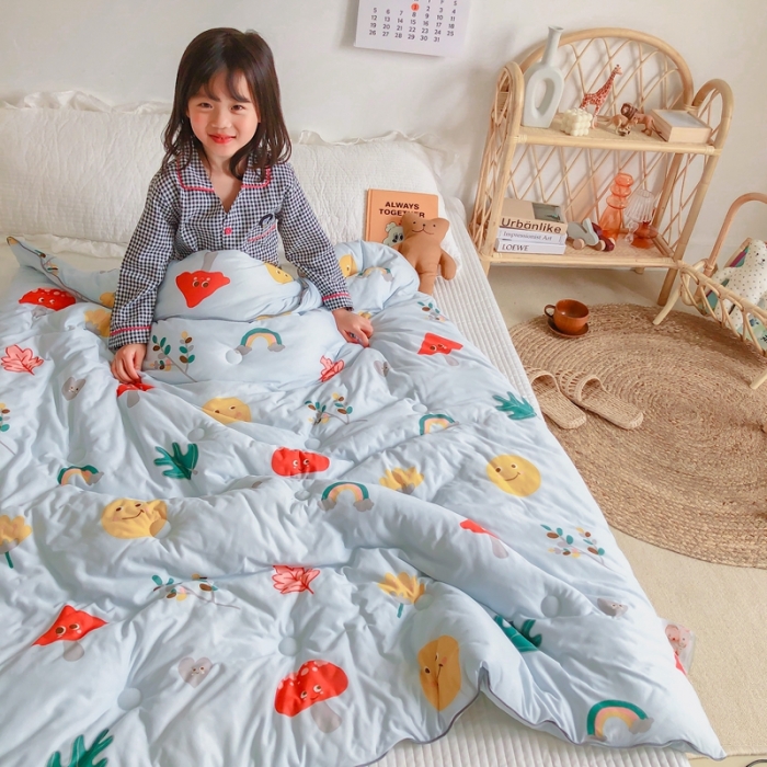 91家纺网 家纺一手货源 找家纺 星期八 2020新款婴儿裸睡级春秋冬被 小蘑菇