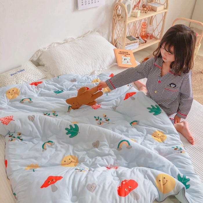 91家纺网 家纺一手货源 找家纺 星期八 2020新款婴儿裸睡级春秋冬被 小蘑菇