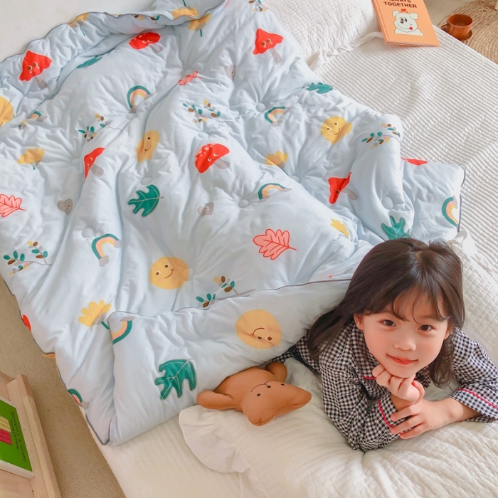 91家纺网 家纺一手货源 找家纺 星期八 2020新款婴儿裸睡级春秋冬被 小蘑菇