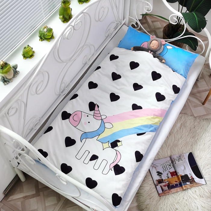 91家纺网 家纺一手货源 找家纺 沁童 2023新款儿童卡通睡袋 彩虹小马