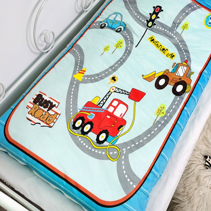 91家纺网 家纺一手货源 找家纺 沁童 2023新款儿童卡通睡袋 繁忙马路