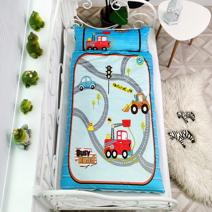 91家纺网 家纺一手货源 找家纺 沁童 2023新款儿童卡通睡袋 繁忙马路