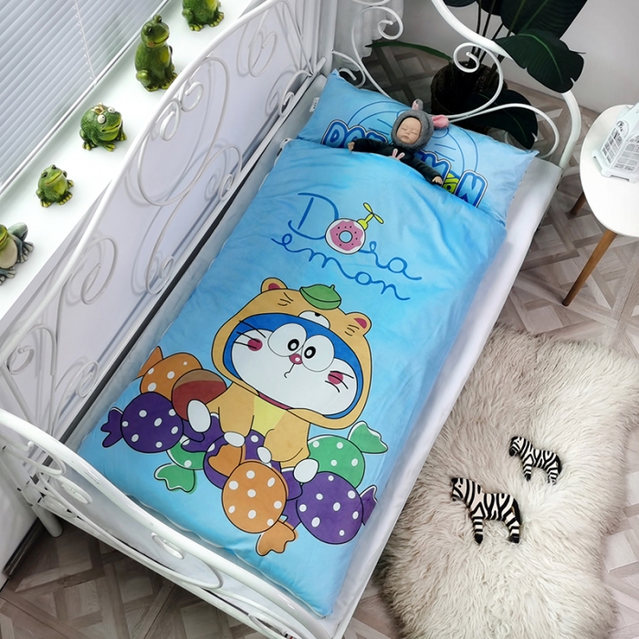 91家纺网 家纺一手货源 找家纺 沁童 2023新款儿童卡通睡袋 乖乖机器猫