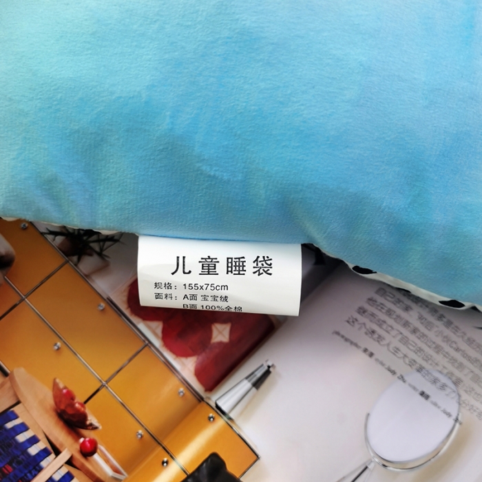 91家纺网 家纺一手货源 找家纺 沁童 2023新款儿童卡通睡袋 乖乖机器猫