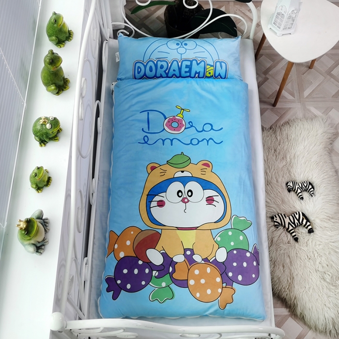 91家纺网 家纺一手货源 找家纺 沁童 2023新款儿童卡通睡袋 乖乖机器猫