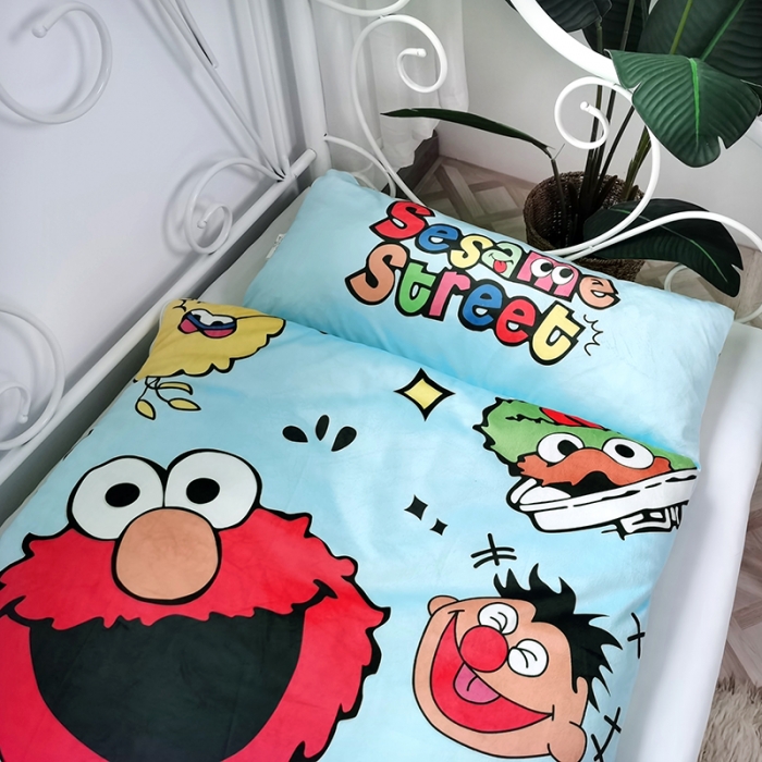 91家纺网 家纺一手货源 找家纺 沁童 2023新款儿童卡通睡袋 欢乐芝麻街