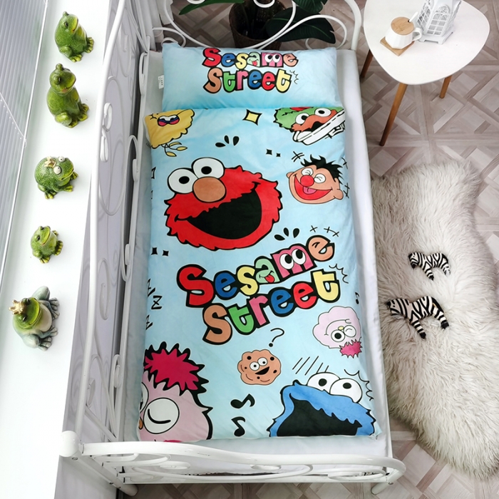 91家纺网 家纺一手货源 找家纺 沁童 2023新款儿童卡通睡袋 欢乐芝麻街