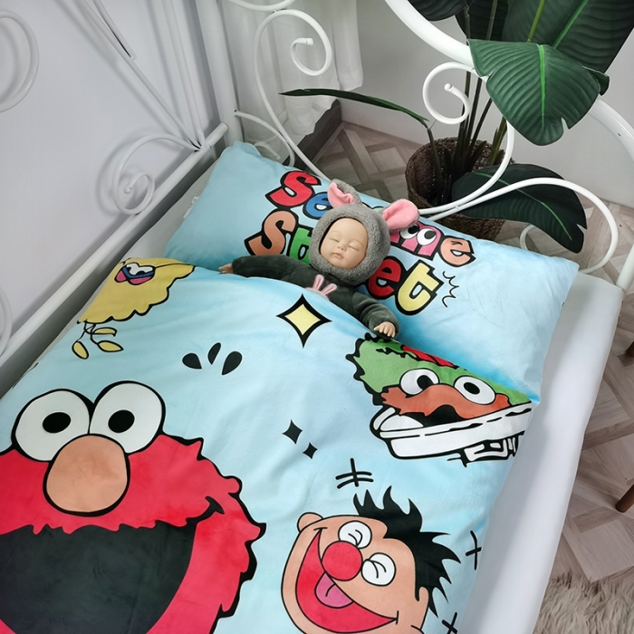 91家纺网 家纺一手货源 找家纺 沁童 2023新款儿童卡通睡袋 欢乐芝麻街