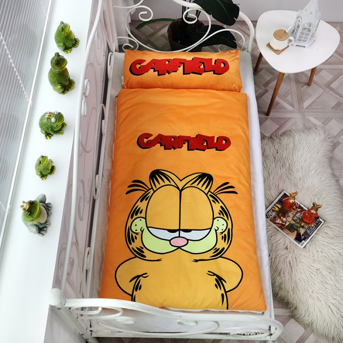 91家纺网 家纺一手货源 找家纺 沁童 2023新款儿童卡通睡袋 加菲猫