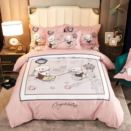 91家纺网 家纺一手货源 找家纺 （总2）雲归梦 2020新款全棉生态磨毛大版四件套