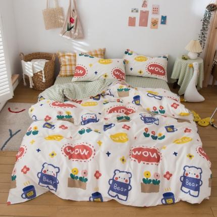 91家纺网 家纺一手货源 找家纺 （总）桃子家居家居2020新款13372纯棉元气少女系四件套