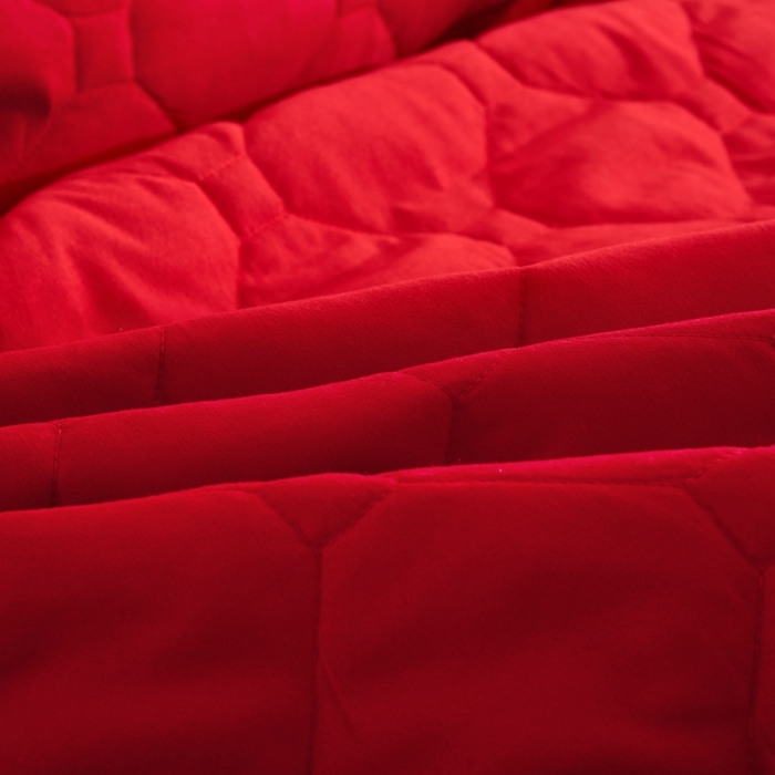 91家纺网 家纺一手货源 找家纺 艾裙海 2025新款床裙款半夹棉四件套 大红